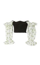 Paris Georgia Ruffle Printed Bodice Crop Top