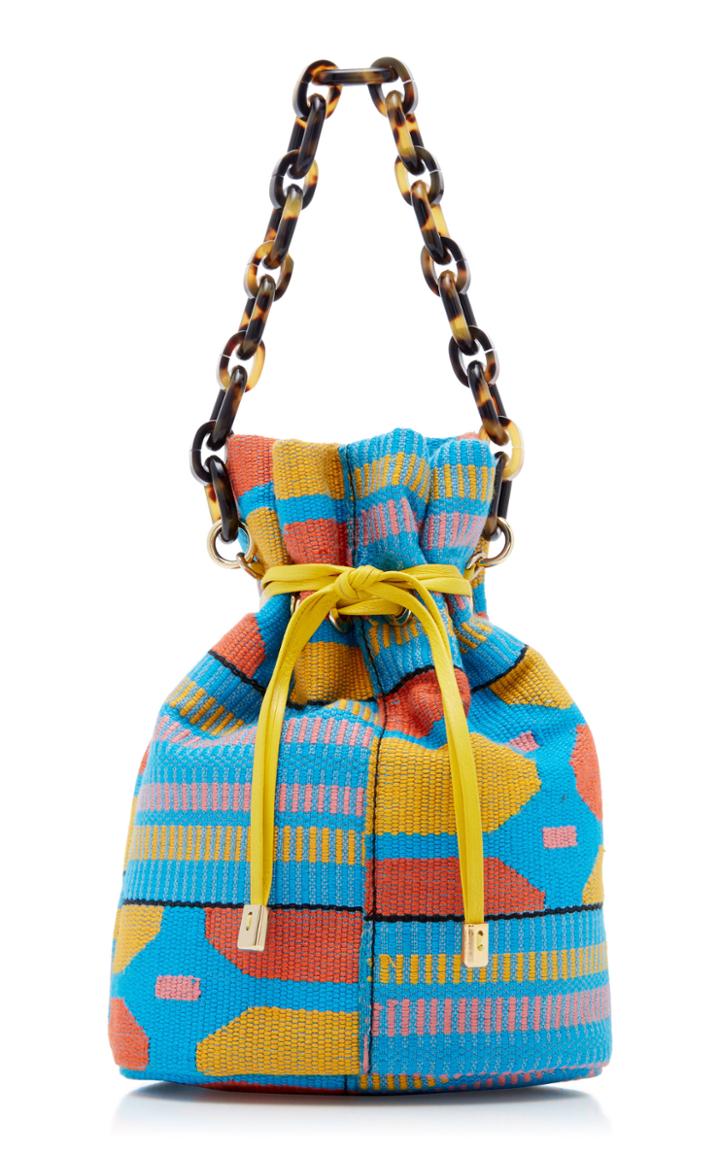 Edie Parker Shorty Woven Cotton Sash Bag