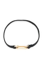 Moda Operandi Luis Morais 14k Yellow Gold Small Link Leather Bracelet