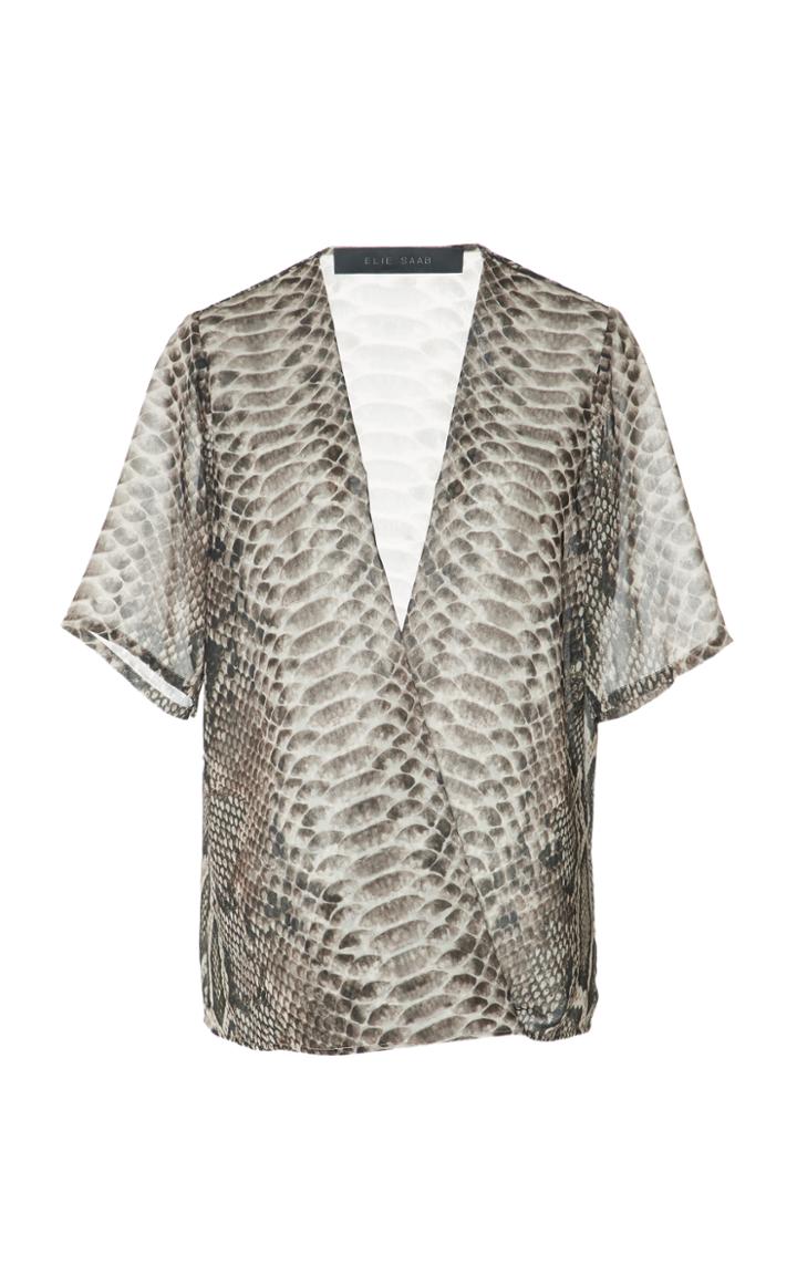 Elie Saab Georgette Short Sleeve Stop