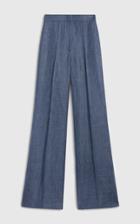 Moda Operandi Brock Collection Simona Linen-blend Chambray Wide-leg Trousers