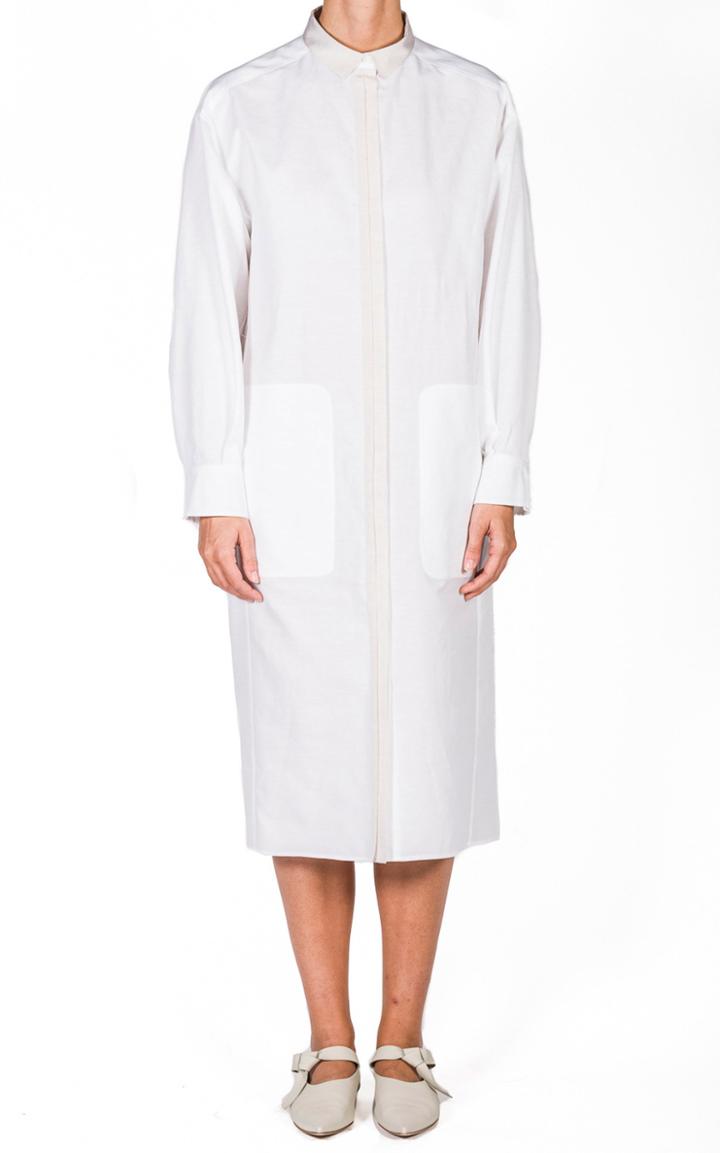 Moda Operandi Agnona Cotton-linen Midi Shirt Dress