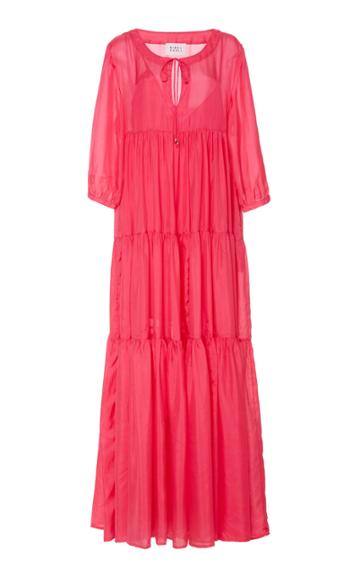 Bird & Knoll Evie Tiered Silk Maxi Dress