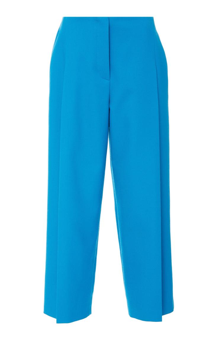Escada Teli Wide Leg Cotton-blend Cropped Pants