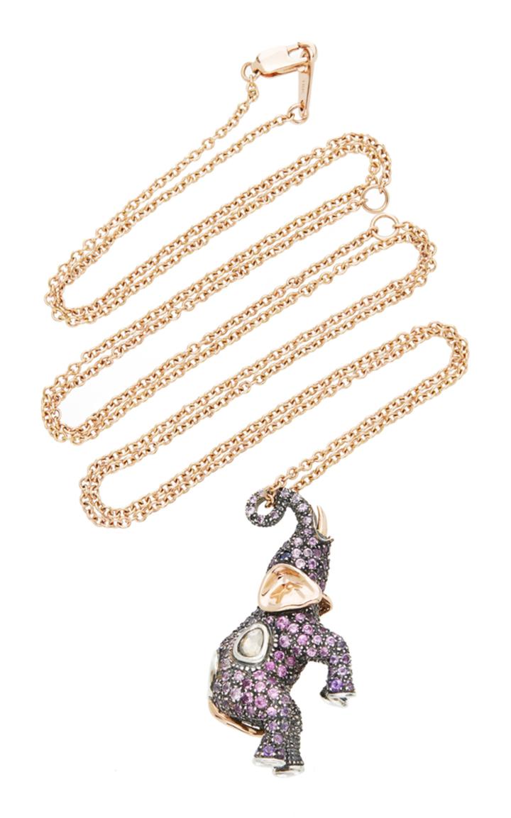 Bibi Van Der Velden Pink Elephant Necklace