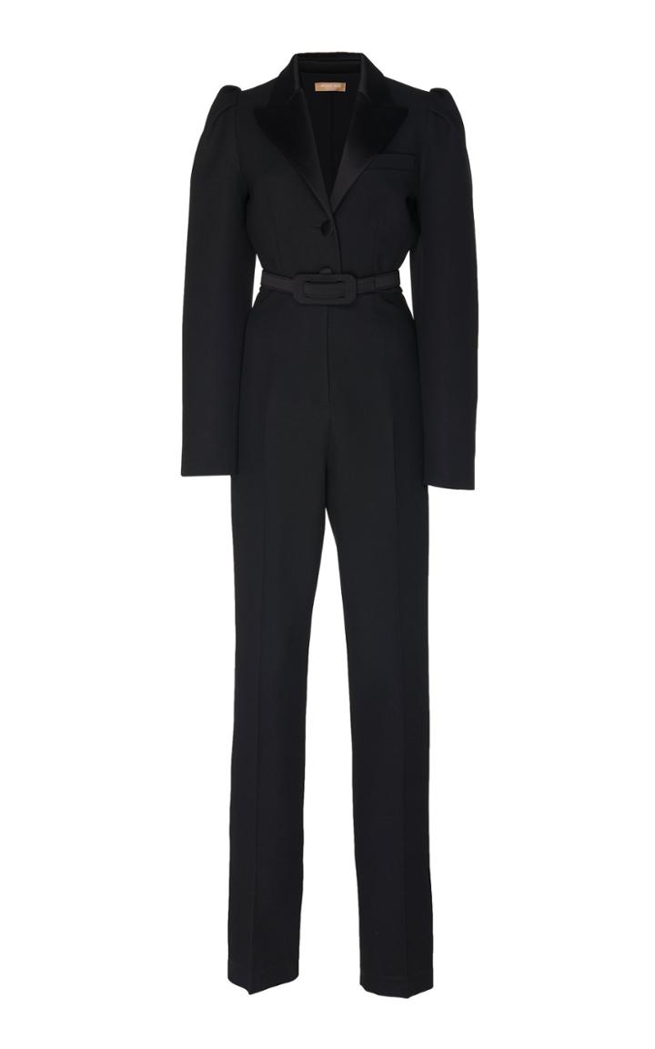 Michael Kors Collection Belted Crepe Jumpsuit