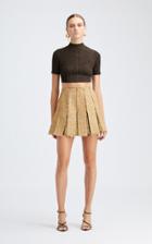Moda Operandi Oscar De La Renta Mockneck Lurex Silk-blend Crop Top