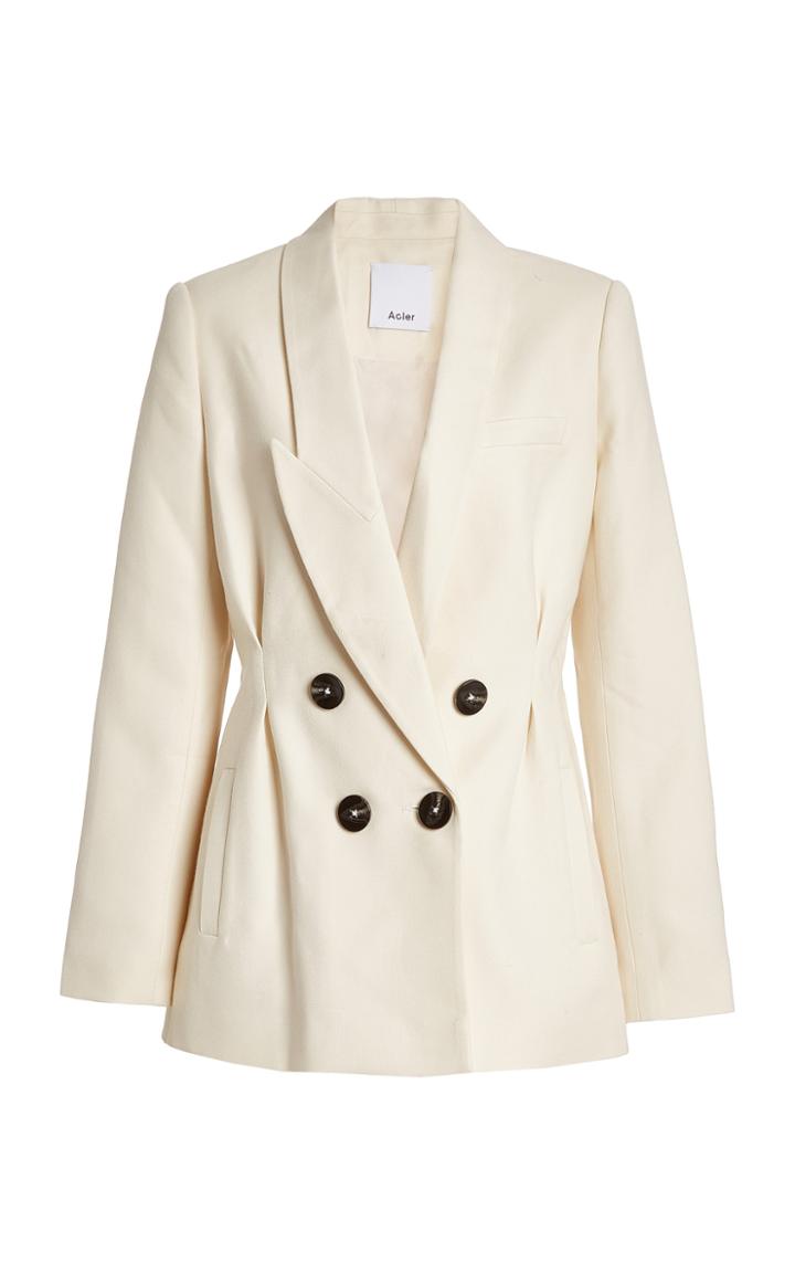 Moda Operandi Acler Albany Asymmetric Crepe Double-breasted Blazer