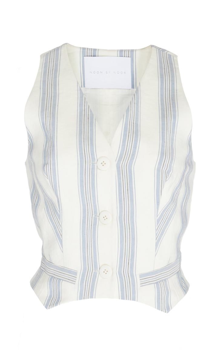 Noon By Noor Rufus Silk And Linen Blend Waistcoat