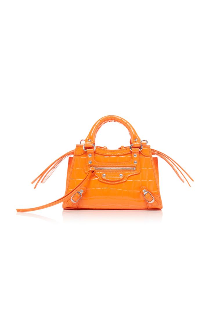 Balenciaga Neo Classic City Mini Croc-effect Leather Bag