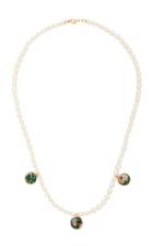 Nst Studio M'o Exclusive Cloisonn Charms Pearl Necklace