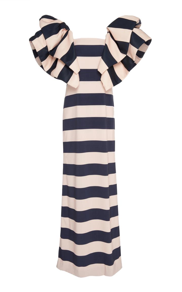 Leal Daccarett Lupita Stripe Crepe Dress