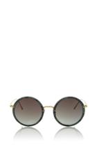 Linda Farrow Malachite Round Lens Sunglasses