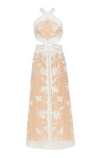Zimmermann Lily Cutout Silk And Linen-blend Halterneck Dress