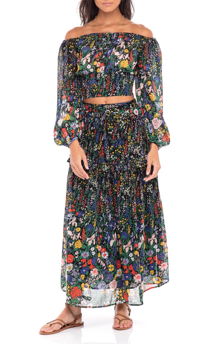 Moda Operandi Banjanan Piper Floral Cotton-voile Skirt