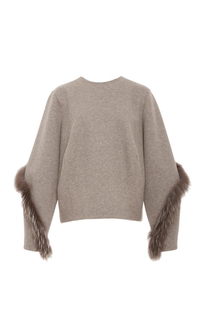 Sally Lapointe Cocoon Top With Fox Fur