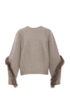 Sally Lapointe Cocoon Top With Fox Fur