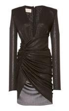 Alexandre Vauthier Ruched Rib Knit-lam Mini Dress
