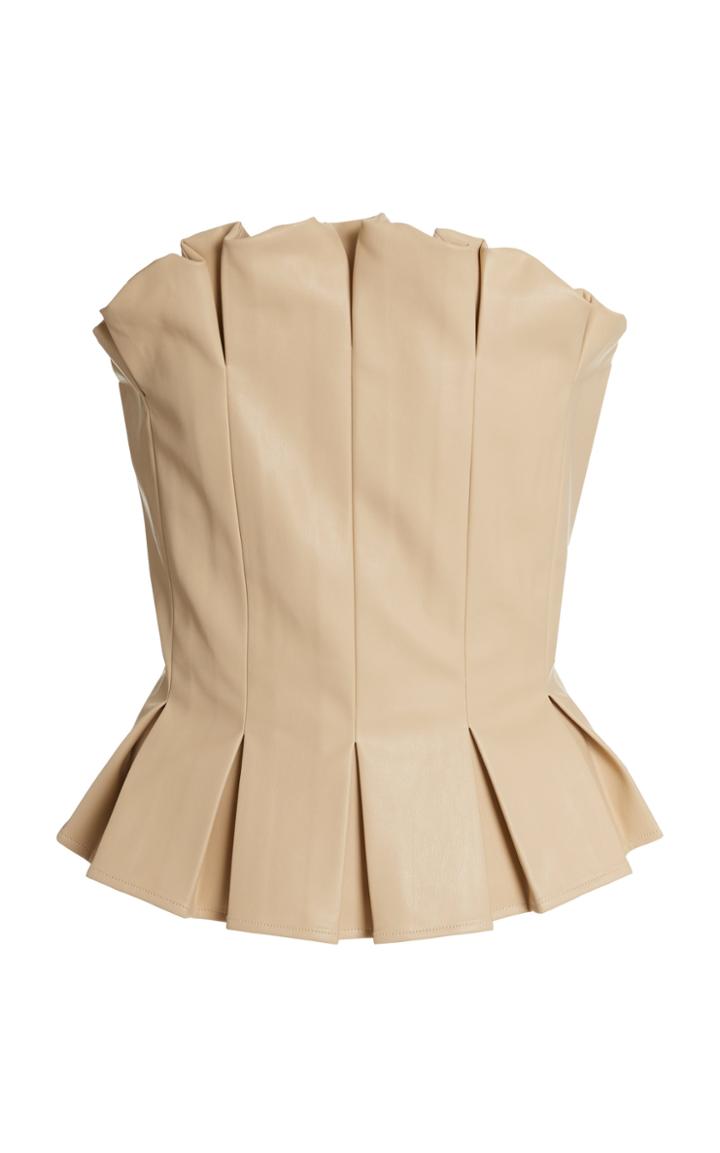 Moda Operandi Cult Gaia Camila Strapless Faux Leather Top