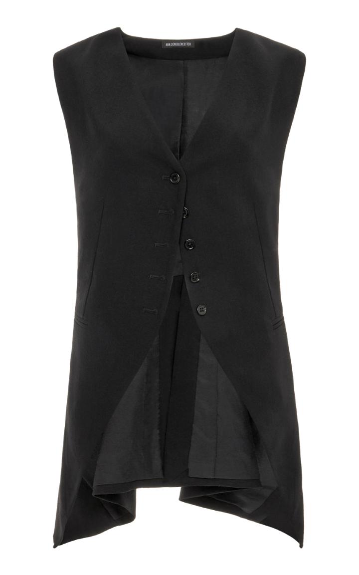 Moda Operandi Ann Demeulemeester Wool Waistcoat Lightlaine Black