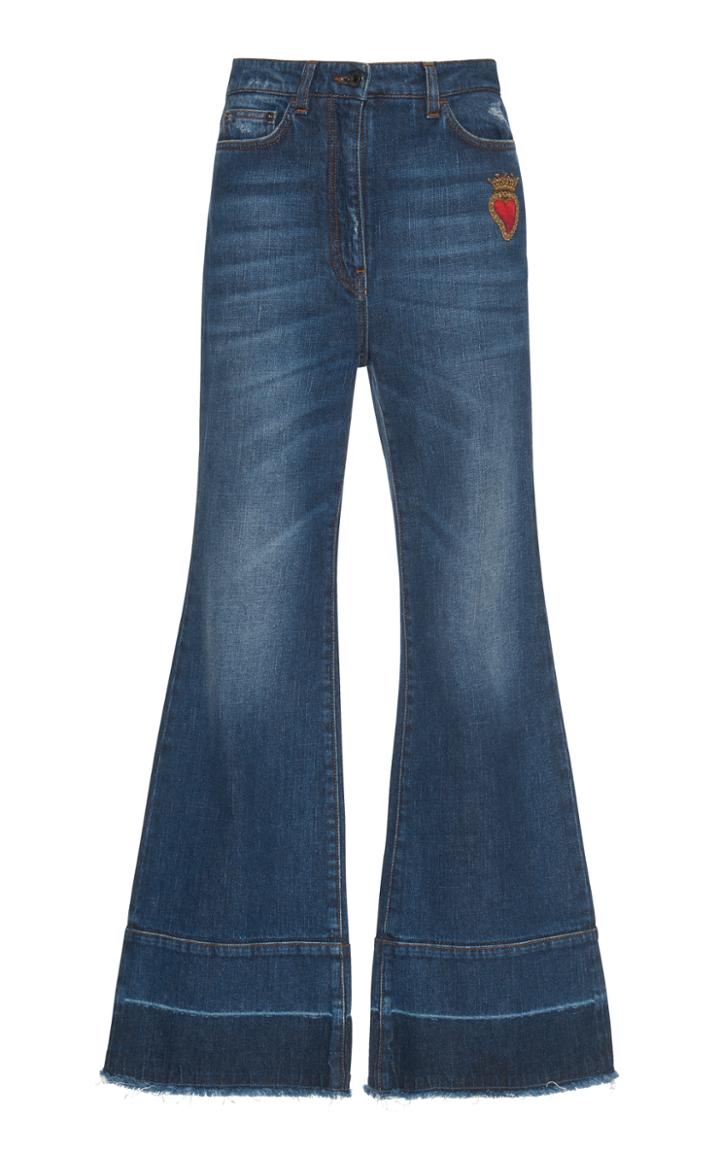 Dolce & Gabbana Embroidered High-rise Flared Jeans