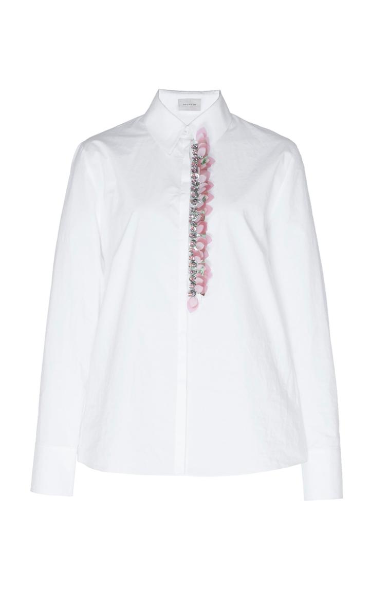 Delpozo Cotton Poplin Shirt With Detachable Embroidered Patch