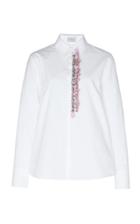 Delpozo Cotton Poplin Shirt With Detachable Embroidered Patch