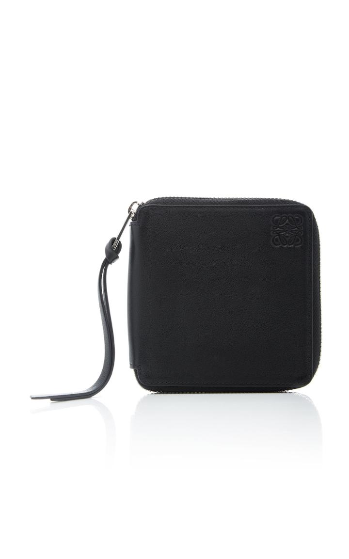 Loewe Square-zip Metallic Leather Wallet