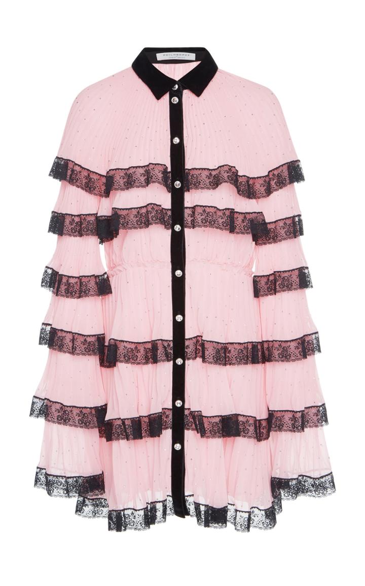 Philosophy Di Lorenzo Serafini Sequin Chiffon Mini Dress