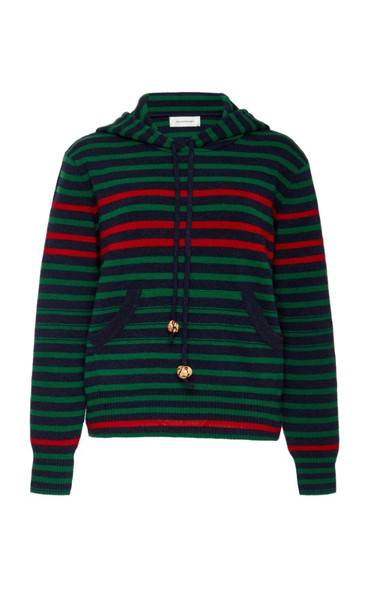 Wales Bonner Striped Wool-blend Hooded Sweatshirt
