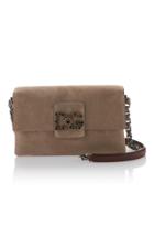 Dolce & Gabbana Crystal Embellished Suede Shoulder Bag