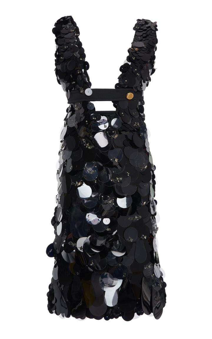 Prada Sleeveless Sequin Embellished Silk Dress