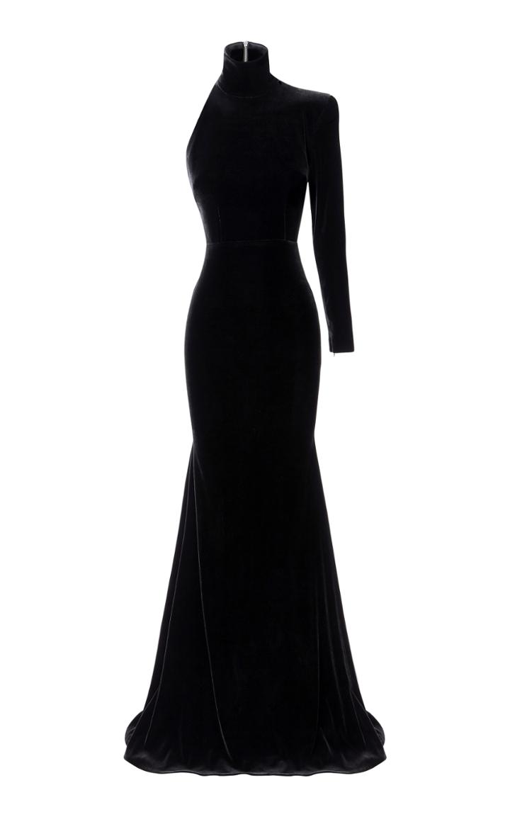 Alex Perry Harlyn Velvet Single Sleeve Gown