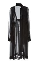 Rochas Black Chiffon Midi Dress