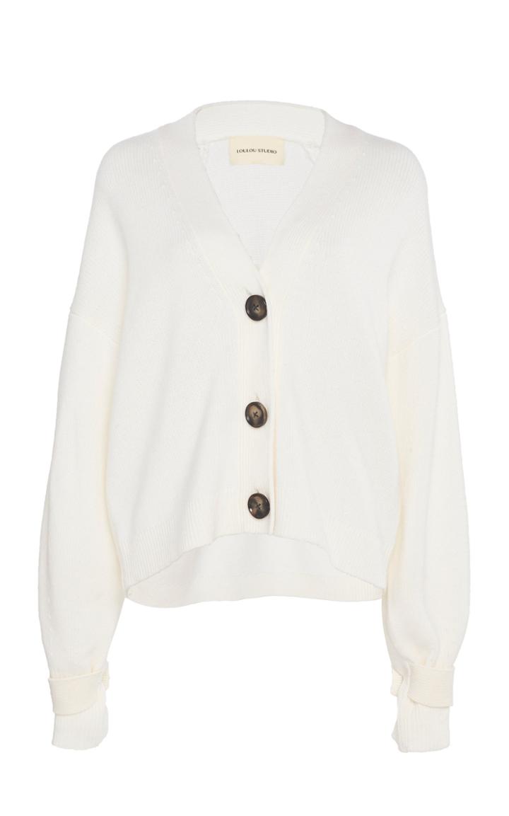 Loulou Studio Tiberine V-neck Button-front Cardigan