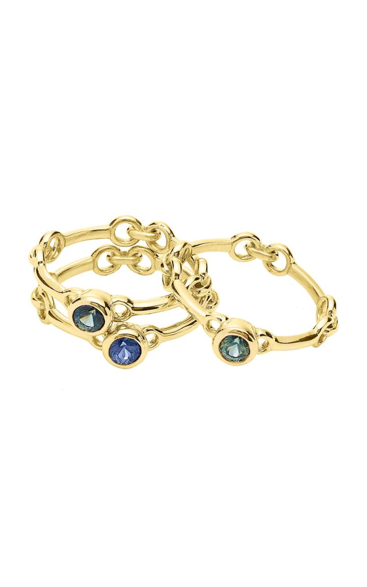 Rush Jewelry Design Set-of-three Signature Chain 18k Yellow Gold Rings