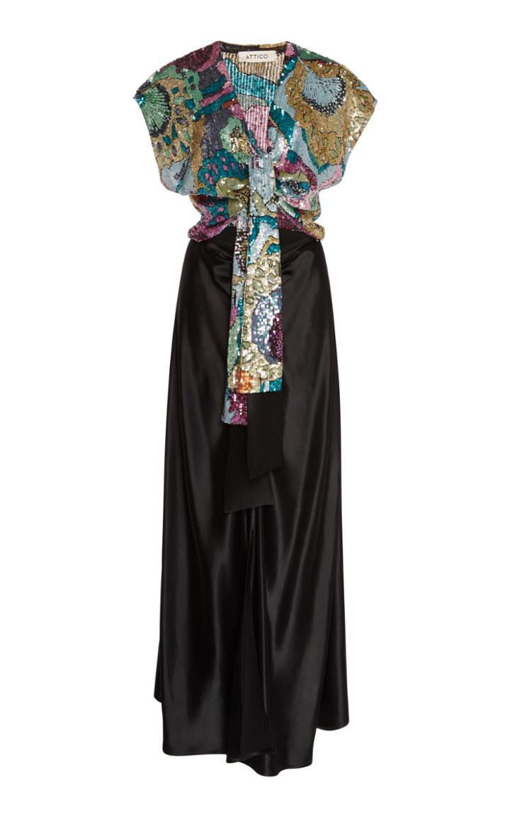 Attico Georgette Silk Dress