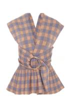 Pepa Pombo Beverly Belted Gingham Top
