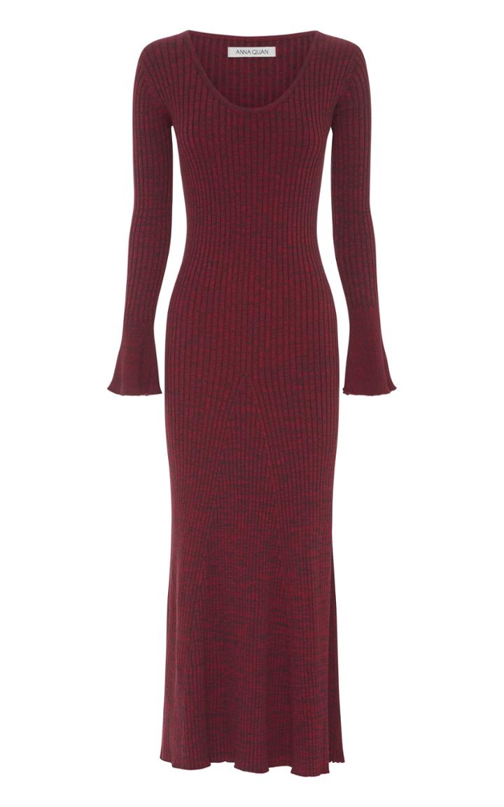 Anna Quan Mara Fluted Sleeve Cotton Midi Dress