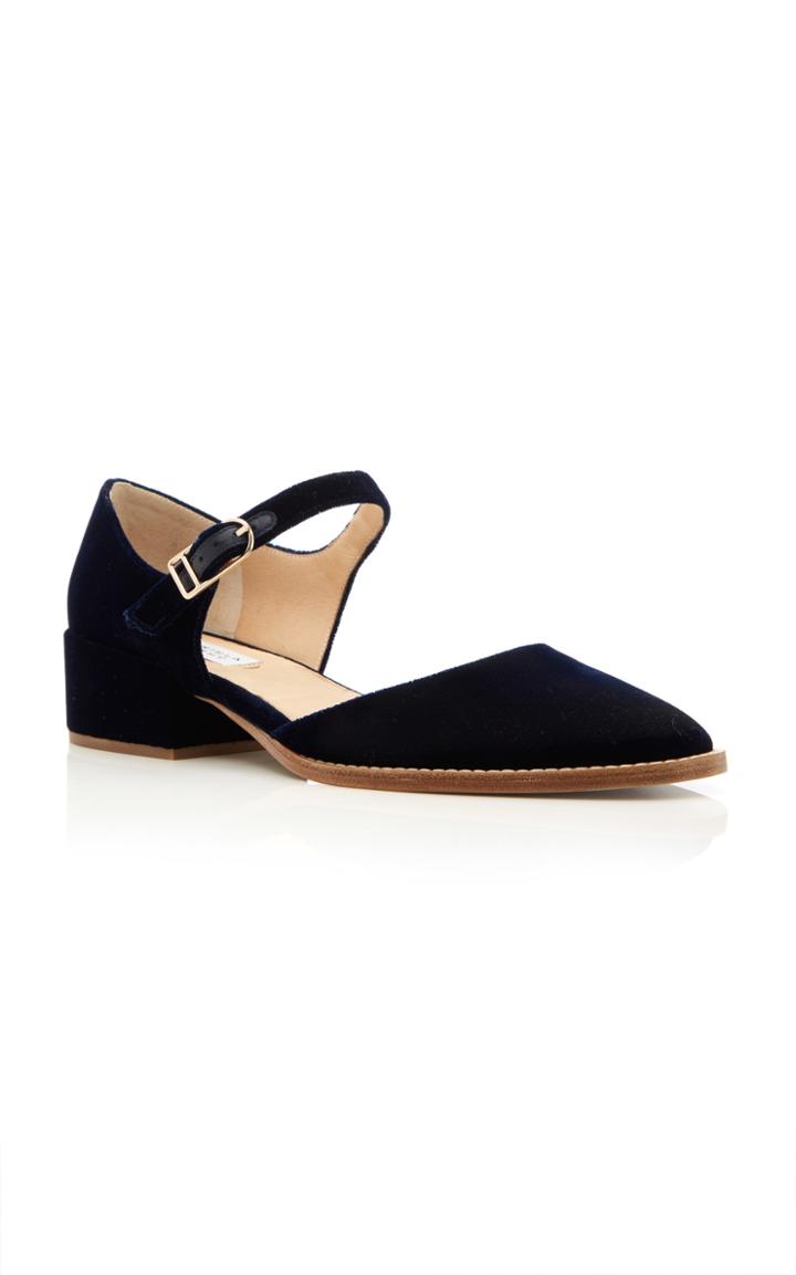 Gabriela Hearst Riley Velvet Buckle Flat