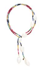Joie Digiovanni Gold-filled Ruby Emerald And Sapphire And Pearl Necklace