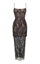 Rasario Tiered Embroidered Lace Midi Dress