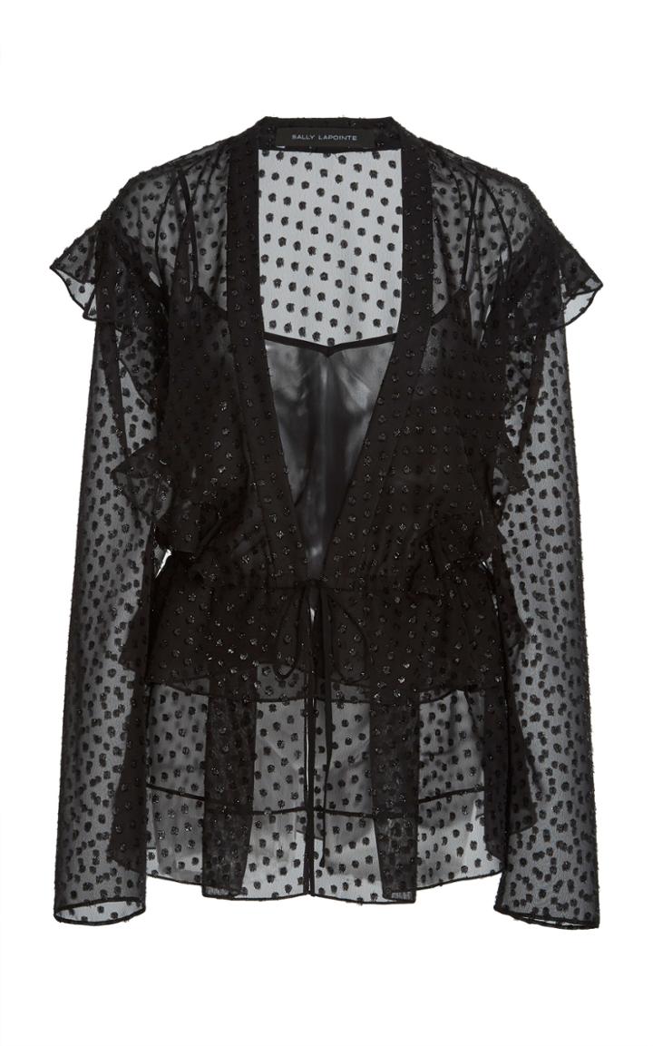 Sally Lapointe Chiffon Drawstring Blouse