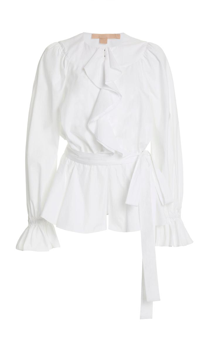 Moda Operandi Brock Collection Revenge Belted Cotton Top