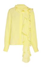 Moda Operandi Victoria Beckham Ruffled Bow Detail Silk Top Size: 6