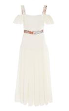 Roopa Abib Midi Hand Embroidered Strap Pleated Dress