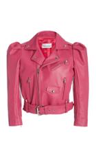 Red Valentino Puff Sleeve Cropped Leather Jacket