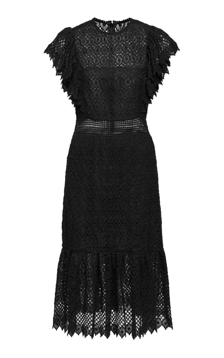 Philosophy Di Lorenzo Serafini Flutter-sleeve Lace Midi Dress