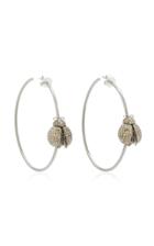 Wendy Yue Ladybug 18k Gold Multi-stone Hoop Earrings
