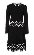 Lela Rose Geometric-detailed Knit Midi Dress